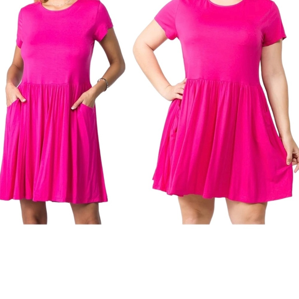 Short Sleeve Babydoll Dress with Pockets NWT!